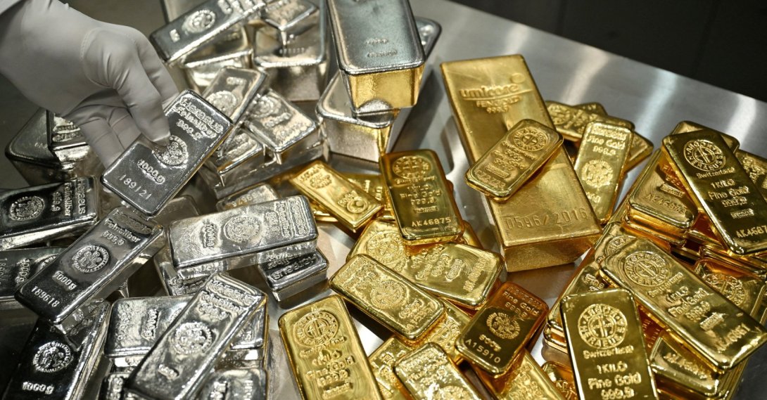 Gold and silver bars are stacked in the safe deposit boxes room of the Pro Aurum gold house in Munich, Germany, Jan. 10, 2025. (Reuters Photo)
