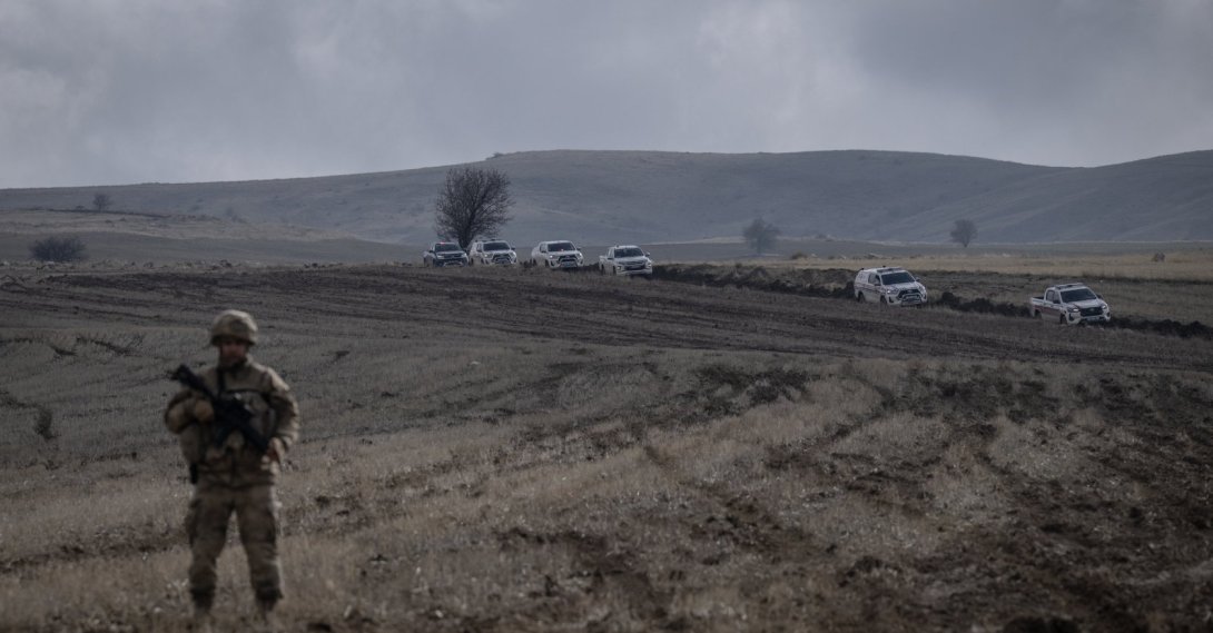 Soldiers guard the crash site, Ankara, Türkiye, Dec. 24, 2025. (AA Photo)