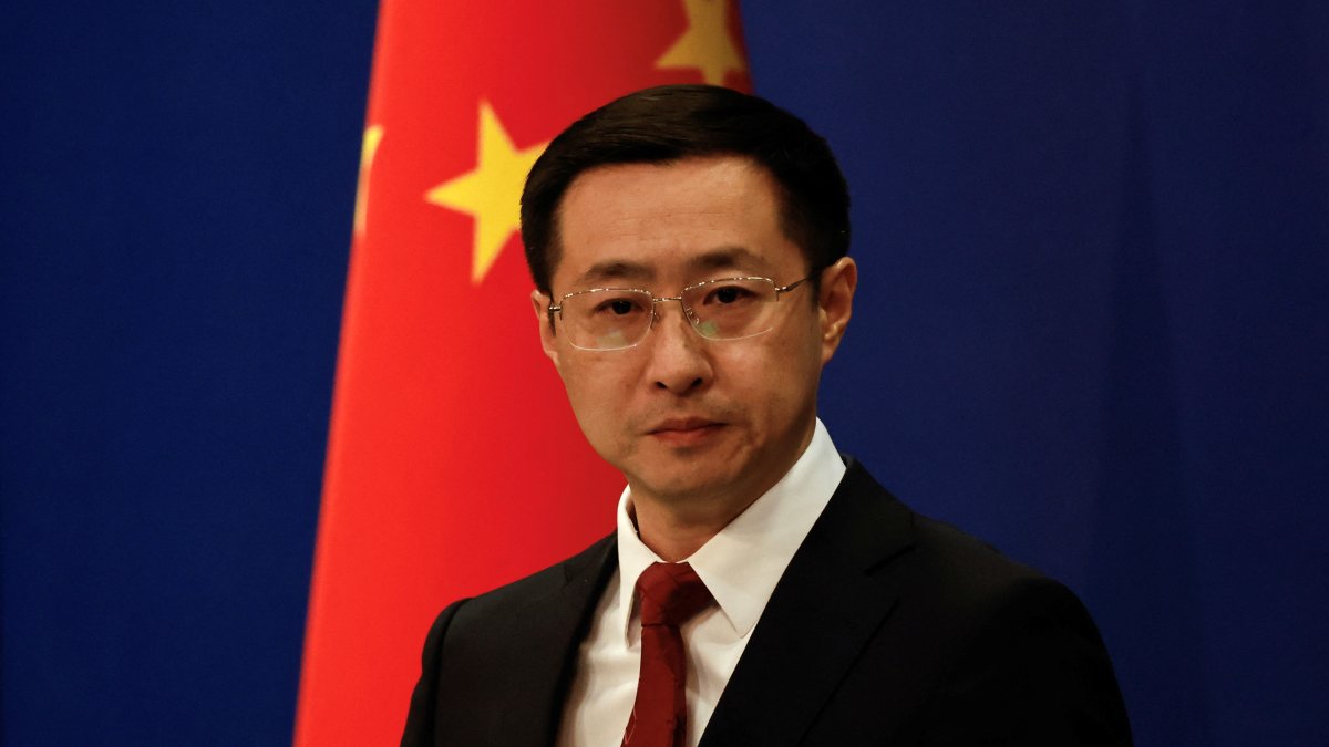 Chinese Foreign Ministry spokesperson Lin Jian attends a press conference in Beijing, China, April 10, 2025. (Reuters Photo)