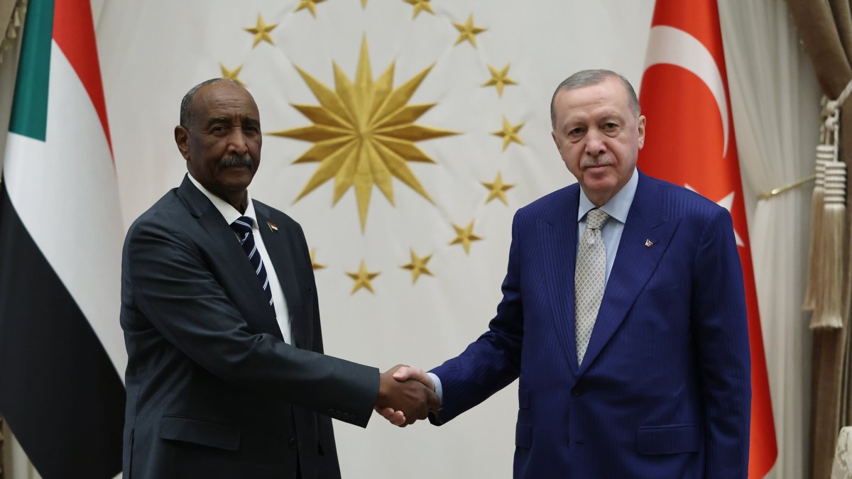 President Recep Tayyip Erdoğan meets with Sudan's Sovereign Council Chairman Abdel Fattah al-Burhan, Ankara, Türkiye, Dec. 25, 2025. (AA Photo)