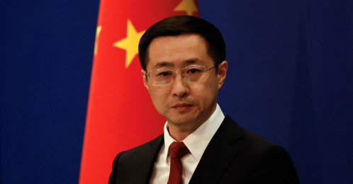 Chinese Foreign Ministry spokesperson Lin Jian attends a press conference in Beijing, China, April 10, 2025. (Reuters Photo)