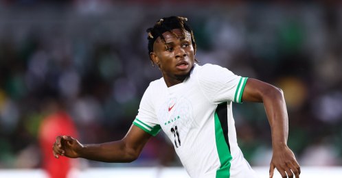 Nigeria's Samuel Chukwueze during the Unity Cup Semi Final match between Nigeria and Ghana at Gtech Community Stadium, Brentford, U.K., May 28, 2025. (Getty Images Photo)