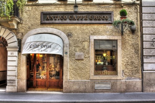 The historic Antico Caffe Greco on Via dei Condotti, Rome, Italy. (Shutterstock Photo)