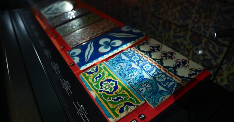 The tiles are displayed at Topkapı Palace, Istanbul, Türkiye, Dec. 24, 2025. (AA Photo)
