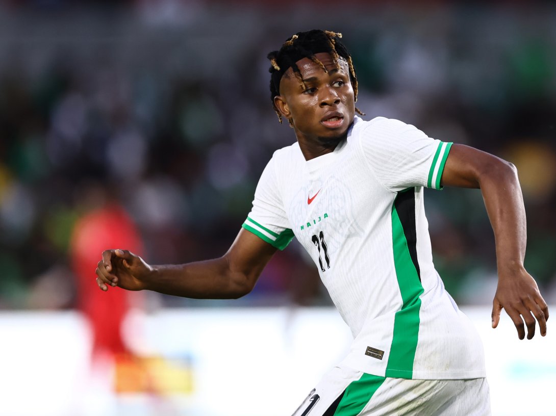 Nigeria's Samuel Chukwueze during the Unity Cup Semi Final match between Nigeria and Ghana at Gtech Community Stadium, Brentford, U.K., May 28, 2025. (Getty Images Photo)