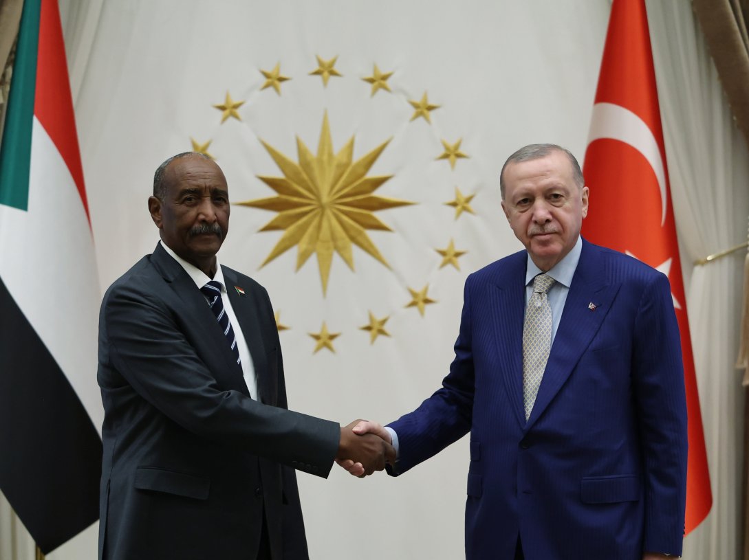 President Recep Tayyip Erdoğan meets with Sudan's Sovereign Council Chairman Abdel Fattah al-Burhan, Ankara, Türkiye, Dec. 25, 2025. (AA Photo)