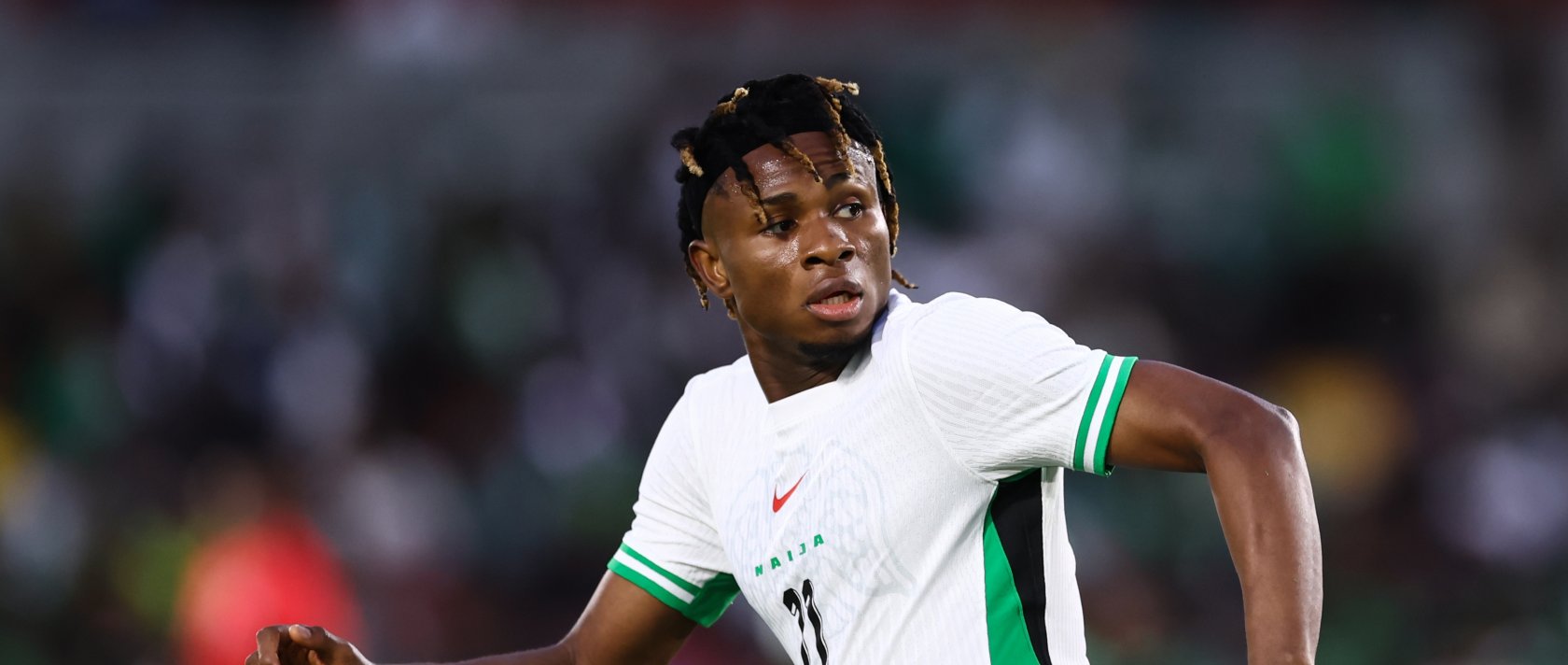 Nigeria's Samuel Chukwueze during the Unity Cup Semi Final match between Nigeria and Ghana at Gtech Community Stadium, Brentford, U.K., May 28, 2025. (Getty Images Photo)