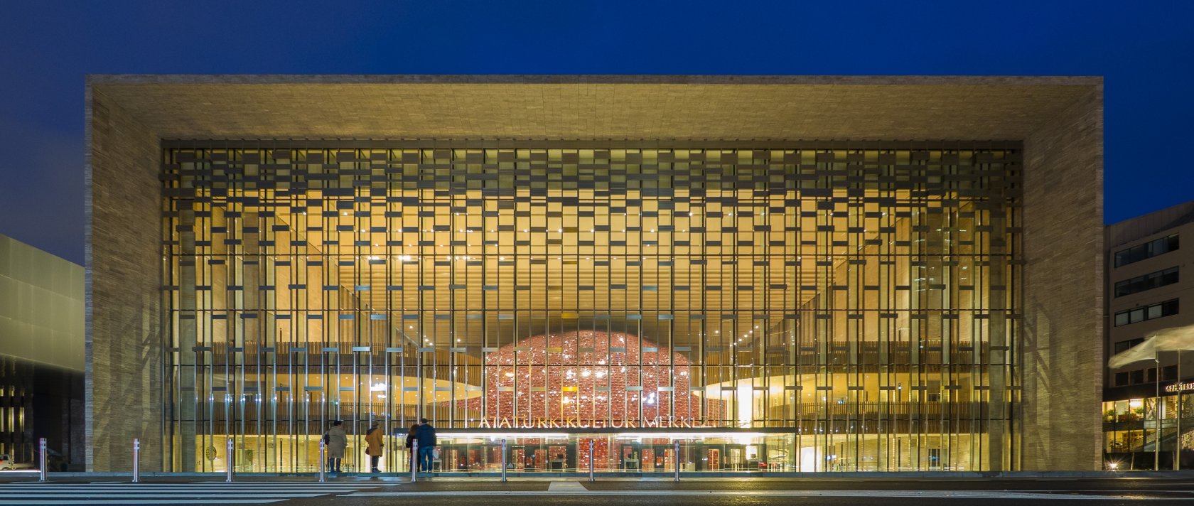 The façade of Atatürk Cultural Center (AKM), Istanbul, Türkiye, Dec. 4, 2021