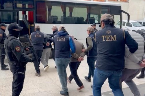 Police detain 10 suspects detained during an operation targeting the Daesh terrorist group, central Kırşehir province, Türkiye, Dec. 24, 2025. (AA Photo)