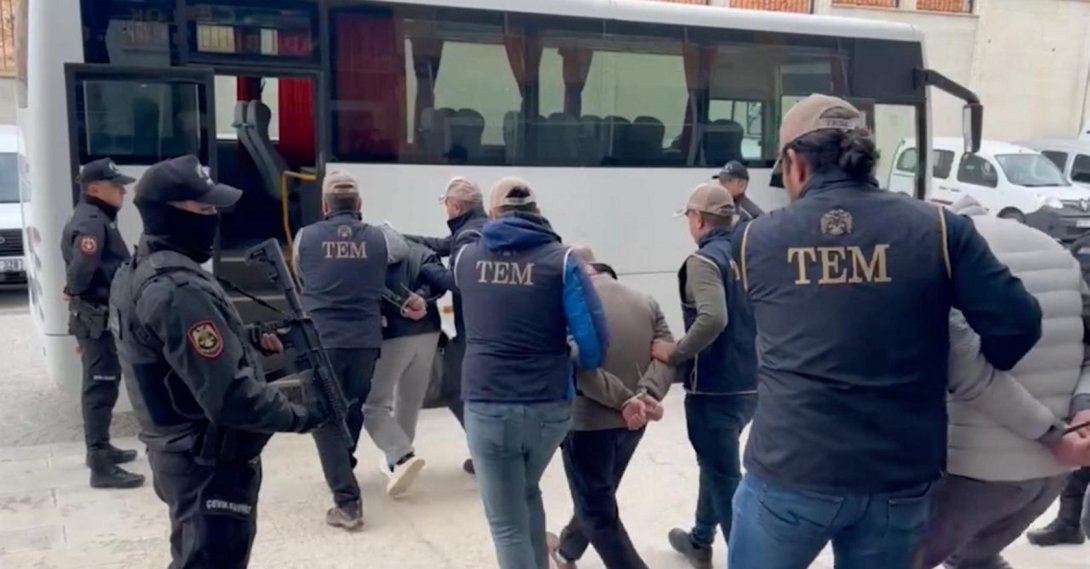 Police detain 10 suspects detained during an operation targeting the Daesh terrorist group, central Kırşehir province, Türkiye, Dec. 24, 2025. (AA Photo)