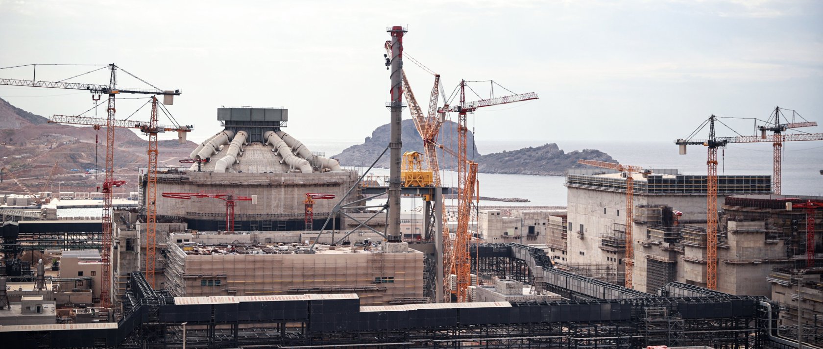 The construction site of the Akkuyu Nuclear Power Plant, Mersin, southern Türkiye, Dec. 5, 2025. (AA Photo)