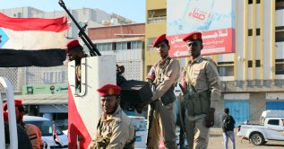Southern Transitional Council forces patrol during a rally calling for South Yemen's independence, in the southern port city of Aden, Yemen, Dec. 25, 2025. (EPA Photo)