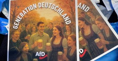 Flyers with the slogan "Generation Germany - AfD" are pictured during a founding party congress of the new youth wing of the Alternative for Germany (AfD) party in Giessen, Germany, Nov. 29, 2025. (Reuters Photo)