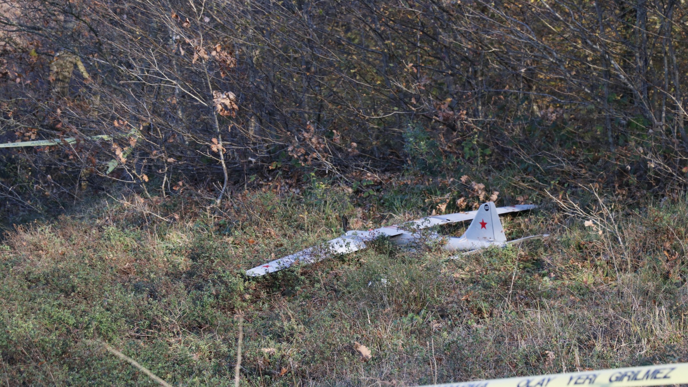 A view of a Russian-made drone discovered in Kocaeli, northwestern Türkiye, Dec. 19, 2025. (AA Photo)