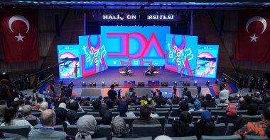 Participants attend the Culture and Civilization Foundation’s design event as discussions take place inside the venue, Istanbul, Türkiye, Dec. 27, 2025. (AA Photo)