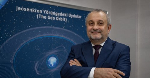 Ahmet Hamdi Atalay, CEO of Türksat, poses during an interview with Anadolu Agency (AA), Ankara, Türkiye, Dec. 26, 2025. (AA Photo)