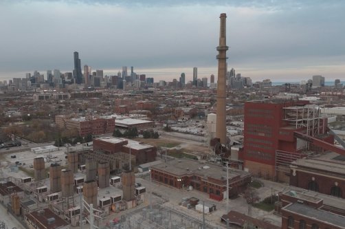 Drone image shows Fisk Coal Station in Chicago, Illinois, U.S., Nov. 17, 2025. (Reuters Photo)