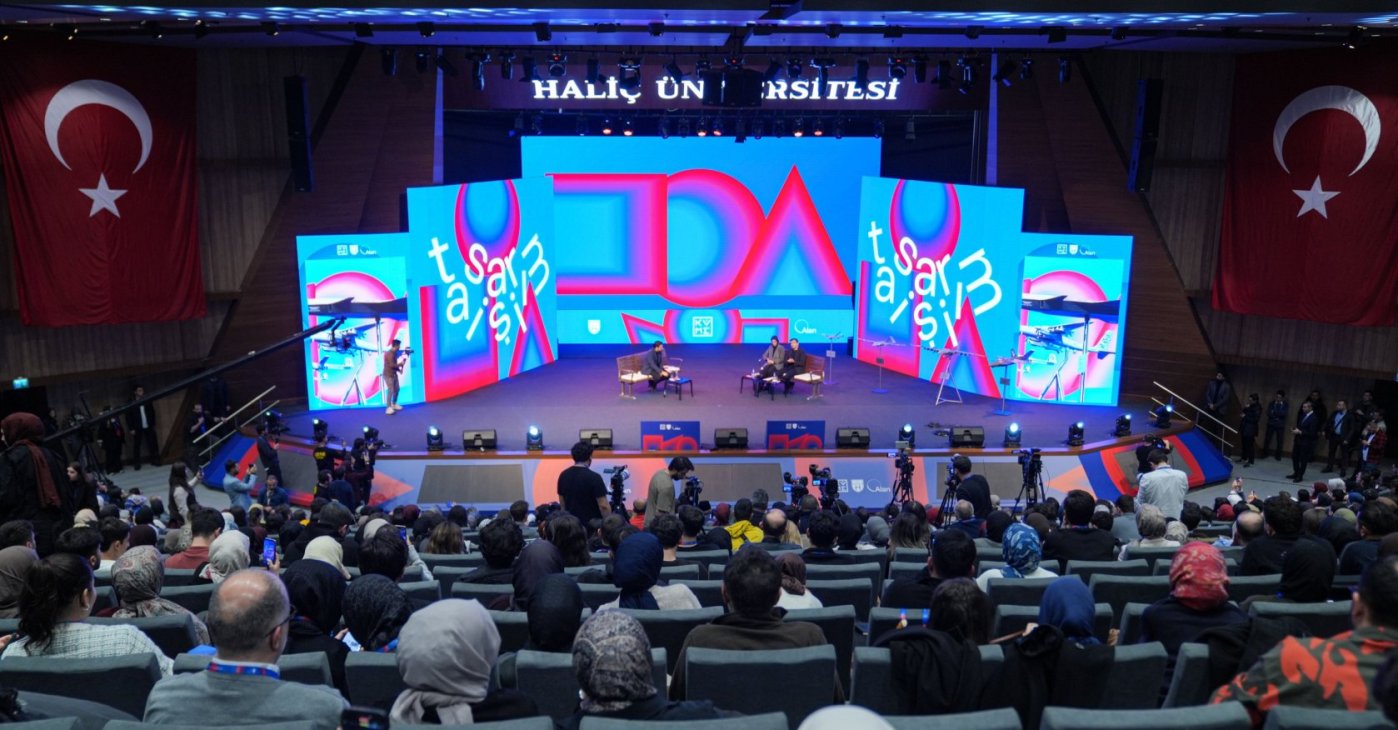 Participants attend the Culture and Civilization Foundation’s design event as discussions take place inside the venue, Istanbul, Türkiye, Dec. 27, 2025. (AA Photo)