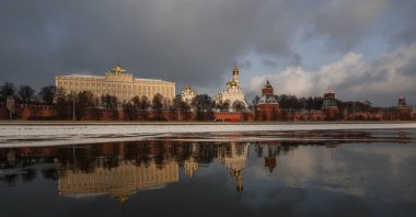 The Kremlin reflected in the Moskva River in central Moscow, Russia, Dec. 29, 2025. (Reuters Photo)