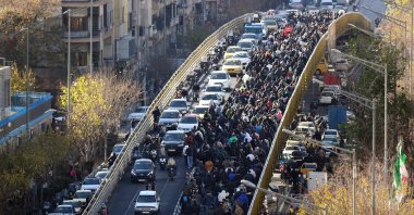 Iranian shopkeepers and traders protest against the economic conditions in Tehran, Iran, Dec. 29, 2025. (EPA Photo)