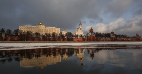 The Kremlin reflected in the Moskva River in central Moscow, Russia, Dec. 29, 2025. (Reuters Photo)