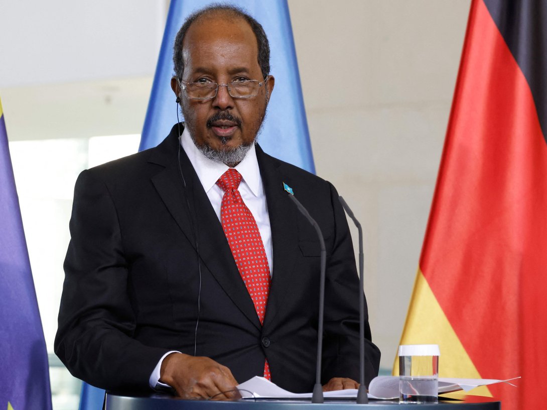 Somalia's President Hassan Sheikh Mohamud delivers a joint press conference with the German Chancellor after talks at the Chancellery in Berlin, Germany, Nov. 5, 2024. (AFP Photo)