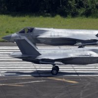 Two U.S. Marine Corps F-35 fighter jets taxi wait on the tarmac at the former Roosevelt Roads military base, Ceiba, Puerto Rico, Sept. 30, 2025. (Reuters Photo)