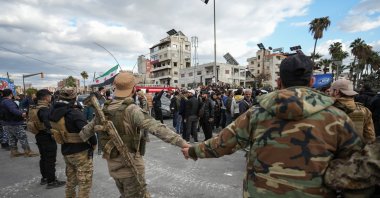Syrian Security forces are deployed after clashes erupted during a protest by members of the Alawite community, Latakia, Syria, Dec. 28, 2025. (EPA Photo)