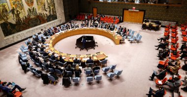 Members of the UNSC meet at U.N. headquarters in New York, U.S., Dec. 29, 2025. (EPA Photo)