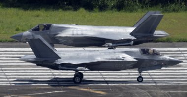 Two U.S. Marine Corps F-35 fighter jets taxi wait on the tarmac at the former Roosevelt Roads military base, Ceiba, Puerto Rico, Sept. 30, 2025. (Reuters Photo)