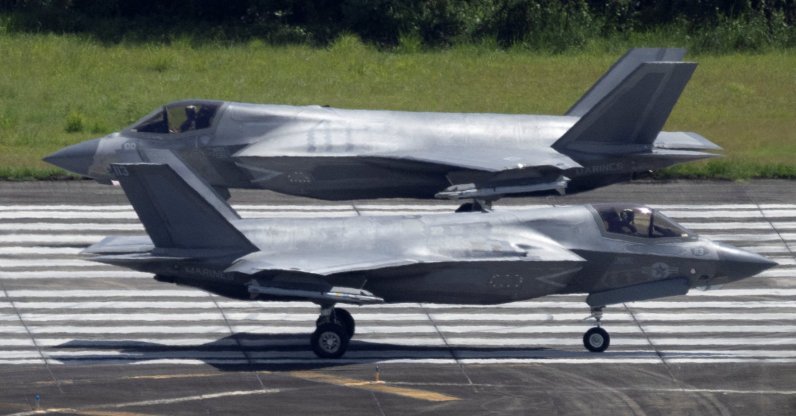 Two U.S. Marine Corps F-35 fighter jets taxi wait on the tarmac at the former Roosevelt Roads military base, Ceiba, Puerto Rico, Sept. 30, 2025. (Reuters Photo)
