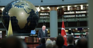 President Recep Tayyip Erdoğan speaks at an event at the Nation's Library, Ankara, Türkiye, Nov. 27, 2025. (Courtesy of Turkish Presidency)