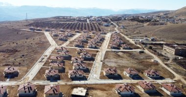 An aerial view of completed disaster housing in Darende district following the Feb. 6, 2023, earthquakes, Malatya, Türkiye, Dec. 18, 2025. (AA Photo)
