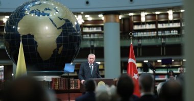 President Recep Tayyip Erdoğan speaks at an event at the Nation's Library, Ankara, Türkiye, Nov. 27, 2025. (Courtesy of Turkish Presidency)