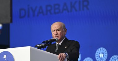 MHP leader Devlet Bahçeli speaks at an event in Hatay, southern Türkiye, Dec. 27, 2025. (AA Photo)