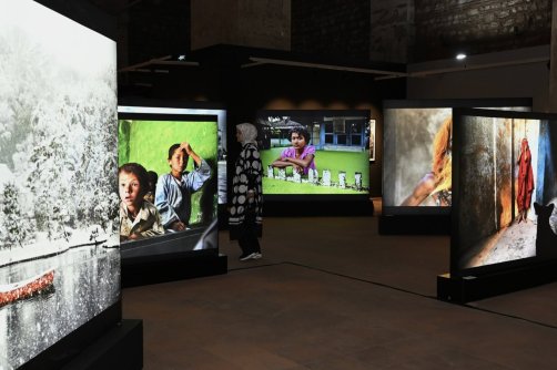 A general view of Steve McCurry's "The Haunted Eye" exhibition, Istanbul, Türkiye, Sept. 27, 2025. (AA Photo)