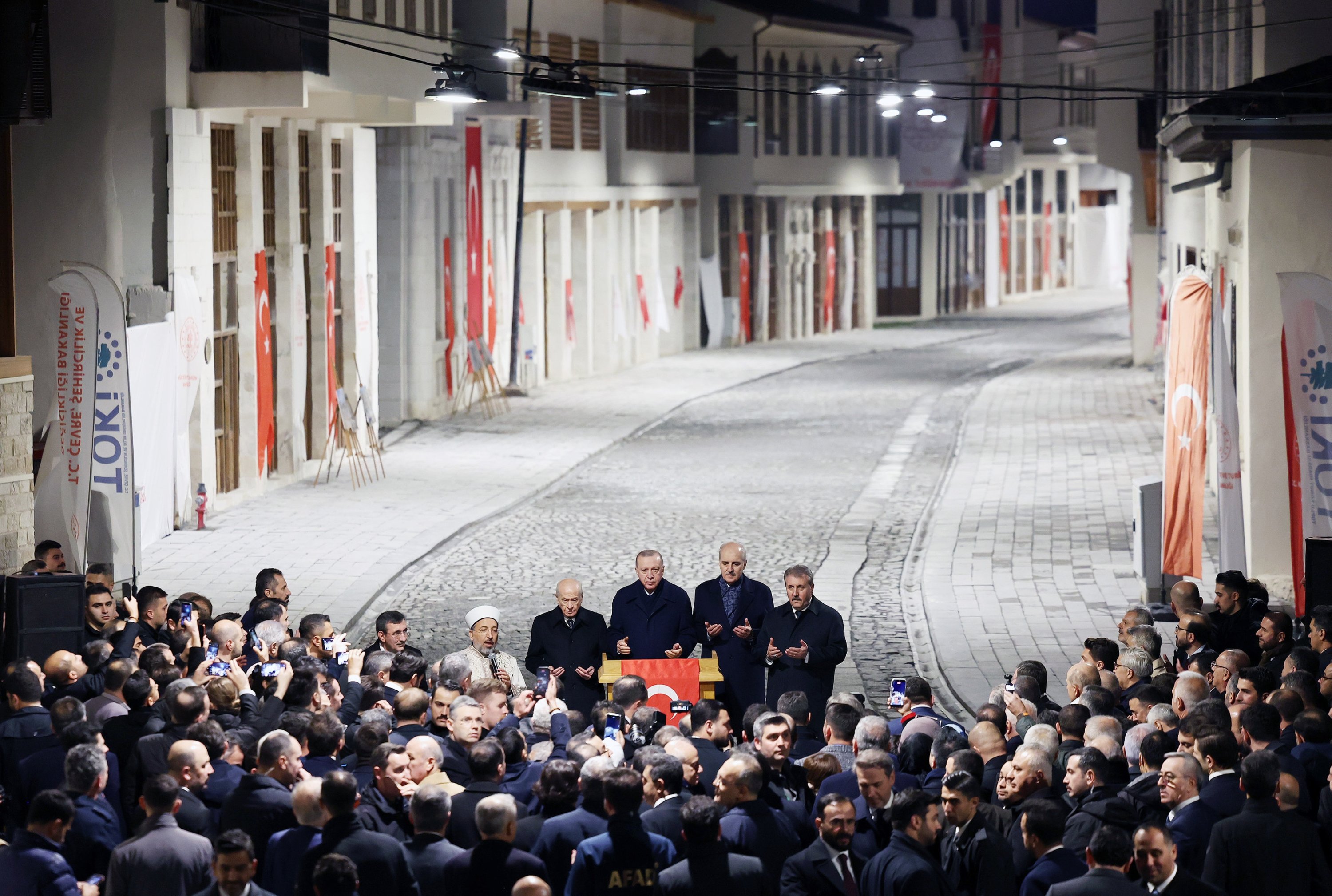 President Recep Tayyip Erdoğan attends the opening ceremony of Kurtuluş Street, which has been restored, Hatay, Türkiye, Dec. 27, 2025. (AA Photo)