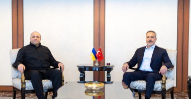 The meeting of Hakan Fidan (R) and Rustem Umerov, in Ankara, Türkiye, Jan. 1, 2026. (AA Photo) 