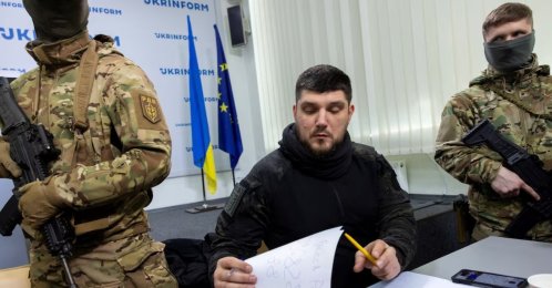 Denis "White Rex" Kapustin of the Russian Volunteer Corps (RDK) attends a press conference of pro-Ukrainian Russian paramilitary groups amid Russia's attack, Kyiv, Ukraine, March 21, 2024. (Reuters Photo)
