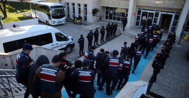 Gendarmerie forces detain 18 suspects linked to the Daesh terrorist group, southern Muğla province, Türkiye, Jan. 2, 2025. (AA Photo)