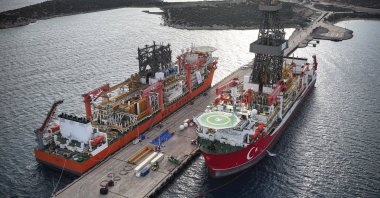 Türkiye's two newly purchased drillships are docked in Mersin, southern Türkiye, Dec. 4, 2025. (AA Photo)