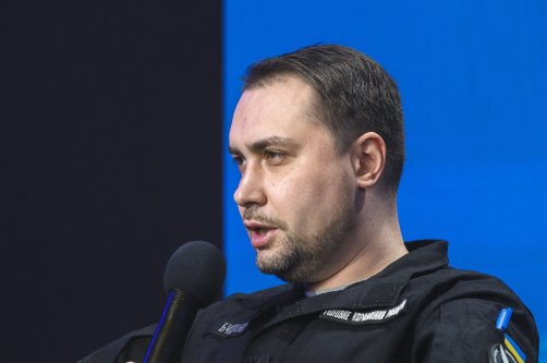 Kyrylo Budanov, Chief of the Main Intelligence Directorate of the Ministry of Defense of Ukraine, attends the press conference 'Ukraine, Year 2025' in Kyiv, Ukraine, Feb. 25, 2025. (EPA File Photo)