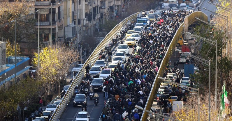 Iranian shopkeepers and traders protest against economic conditions, Tehran, Iran, Dec. 29, 2025. (EPA Photo)