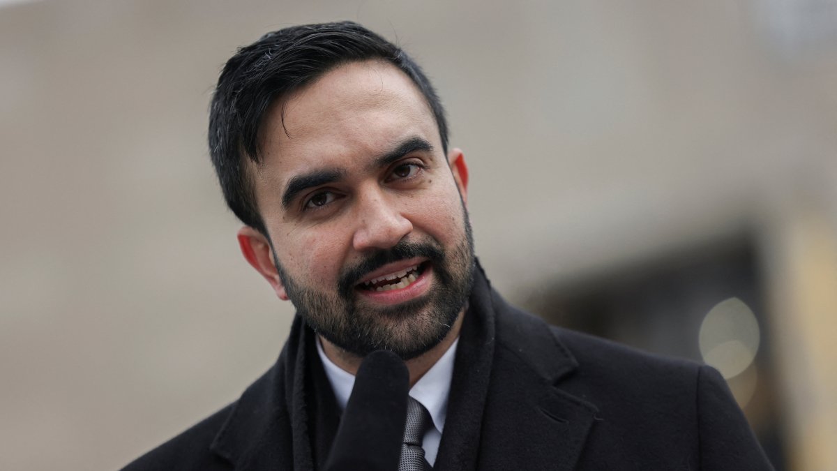 New York City Mayor Zohran Mamdani speaks during a press conference at Grand Army Plaza in the Brooklyn borough of New York City, U.S., January 2, 2026. REUTERS/Jeenah Moon