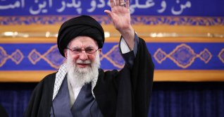 Supreme Leader Ayatollah Ali Khamenei greets a crowd during a ceremony in Tehran, Iran, Jan. 3, 2026. (EPA Photo)