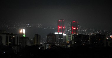 Night view of Caracas taken after a series of explosions heard on January 3, 2026. (AFP Photo)