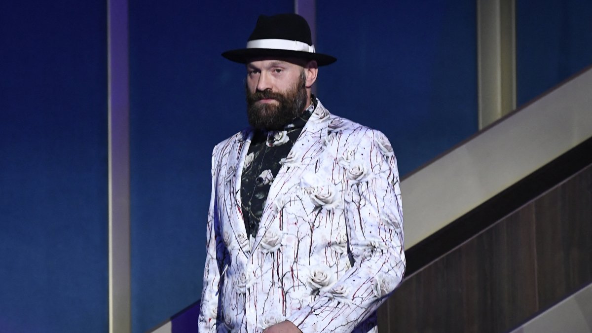 Britain's Tyson Fury arrives for a press conference ahead in Riyadh, Saudi Arabia, Dec. 19, 2024. (AFP Photo)