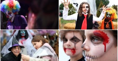 A compilation of photos edited by Anadolu Agency shows scenes from previous Koleda festivals in the northwestern province of Kırklareli, Türkiye, Jan. 4, 2025. (AA Photo)