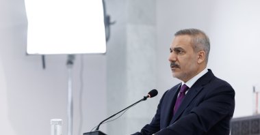 Foreign Minister Hakan Fidan speaks at a news conference, Damascus, Syria, Dec. 22, 2025. (AA Photo)