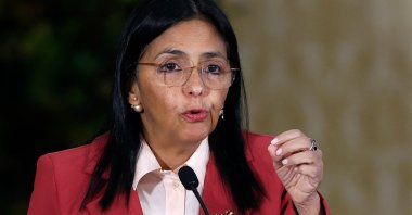 Venezuela's Vice President Delcy Rodriguez speaks during a meeting with the Diplomatic Corps, in Caracas, Venezuela, June 23, 2025. (AFP Photo)